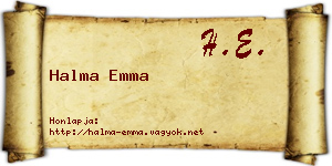 Halma Emma névjegykártya